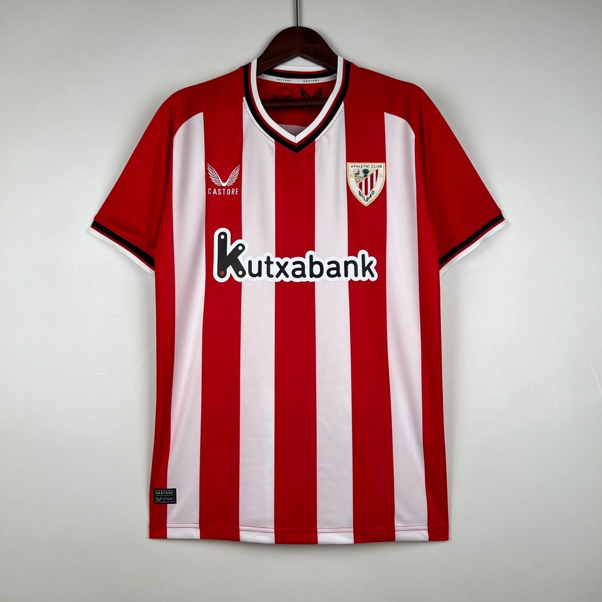 Camisa Athletic Bilbao Home 23/24 s/n° Torcedor Masculina - Vermelho e Branco