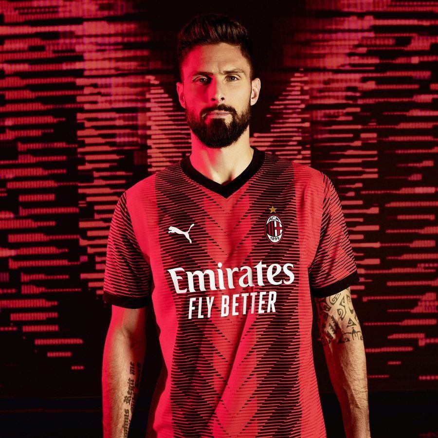 Camisa A.C Milan Home 23/24 - Vermelha e Preto