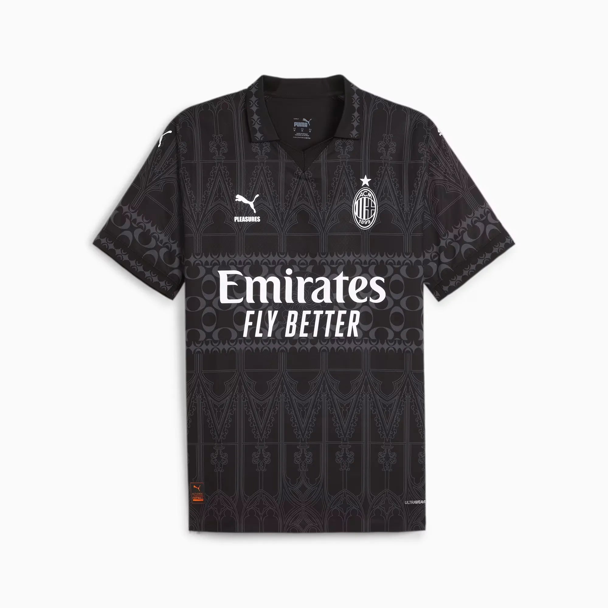 Camisa A.C Milan x PLEASURES Fourth 24/25 - Preta / Off White